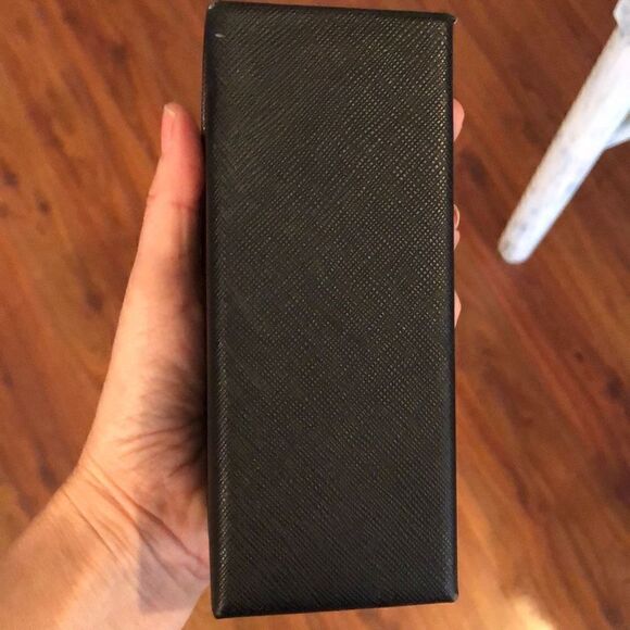Prada Black hard eyeglass sunglass case magnetic closure
